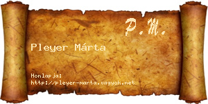 Pleyer Márta névjegykártya